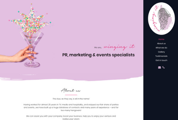 pr and marketing agency website design